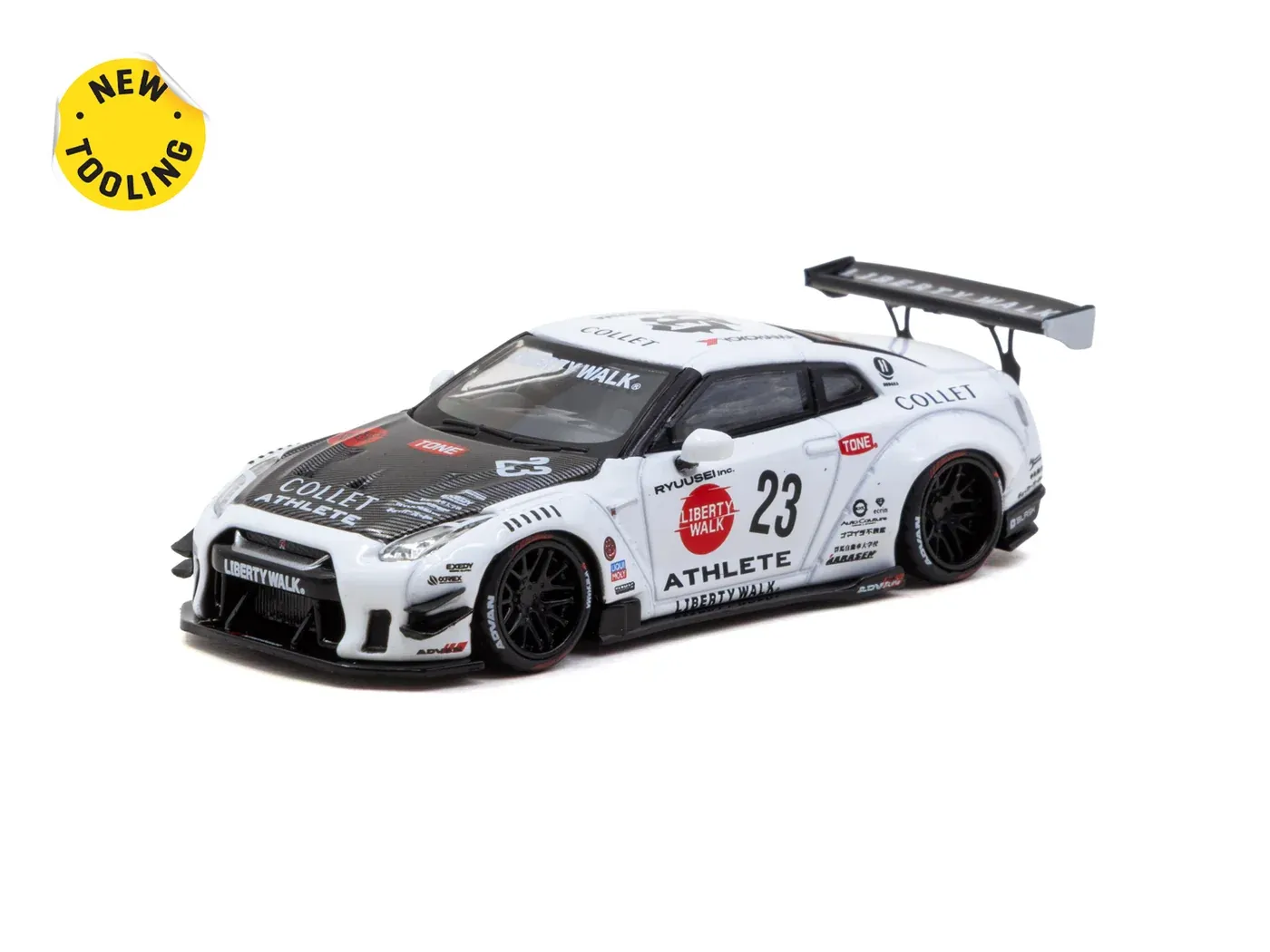 1:64 Tarmac - 2025 Nissan GT-R (R35) LB Works Type 2 White Athlete X Collect in a LB Limited Tin Can 1:64 Tarmac - 2025 Nissan GT-R (R35) LB Works Type 2 White Athlete X Collect in a LB Limited Tin Can