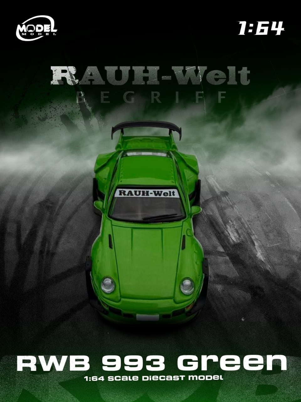 1:64 ModelModel - Porsche RWB 993, green