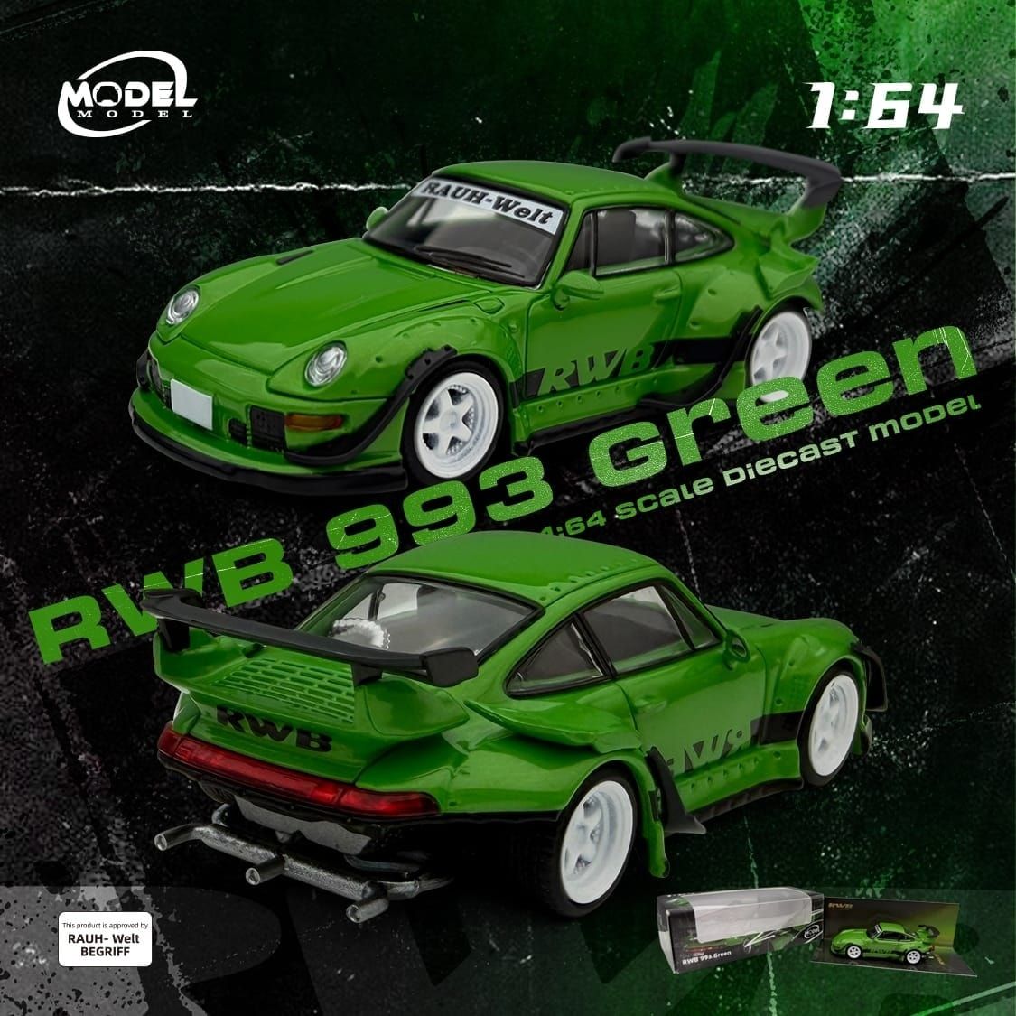 1:64 ModelModel - Porsche RWB 993, green