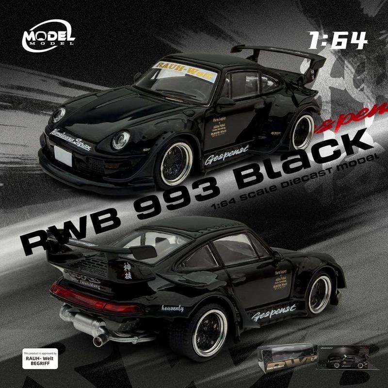 1:64 ModelModel - Porsche RWB 993, black