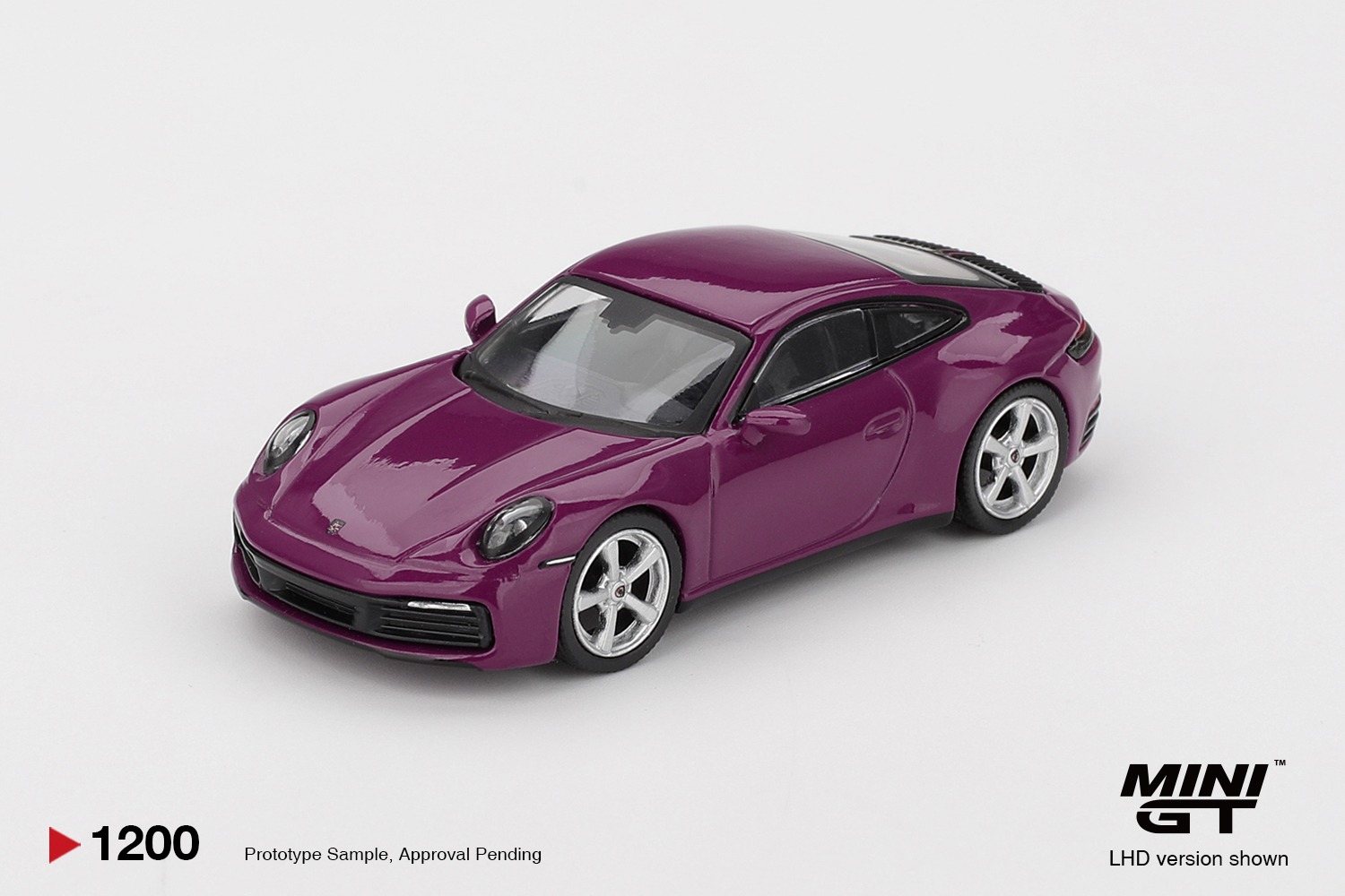 1:64 Mini GT - 2025 Porsche 911 (992) Rubystone red 4 car set, purple