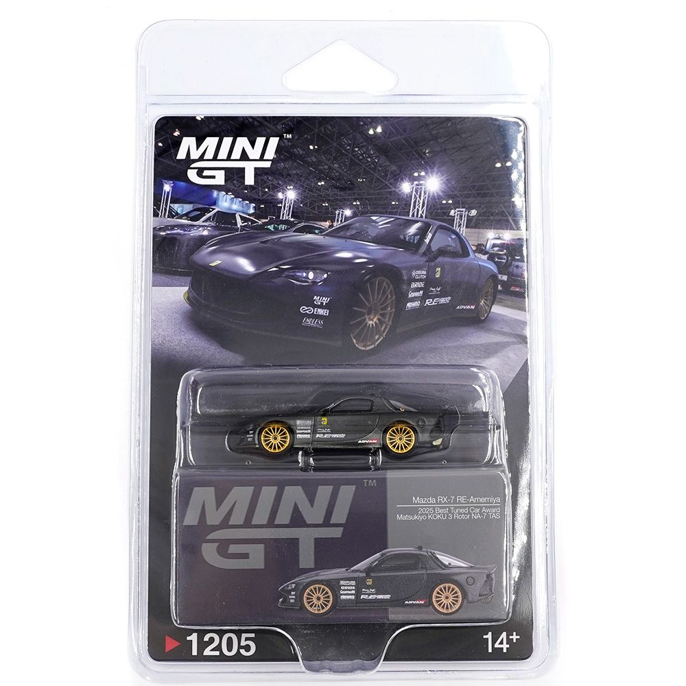 1:64 Mini GT - 2025 Mazda RX7 (FD3S) Re-Amemiya Matsukiyo Koku 3 Rotor NA-7 TAS Best Tuned Car Award, grey *Blister packaging* 1:64 Mini GT - 2025 Mazda RX7 (FD3S) Re-Amemiya Matsukiyo Koku 3 Rotor NA-7 TAS Best Tuned Car Award, grey *Blister packaging*
