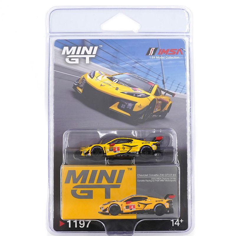 1:64 Mini GT - 2025 Chevrolet Corvette Z06 GT3.R #4 Corvette Racing By Pratt Miller Motorsports Daytona 24 hrs *Blister packaging*