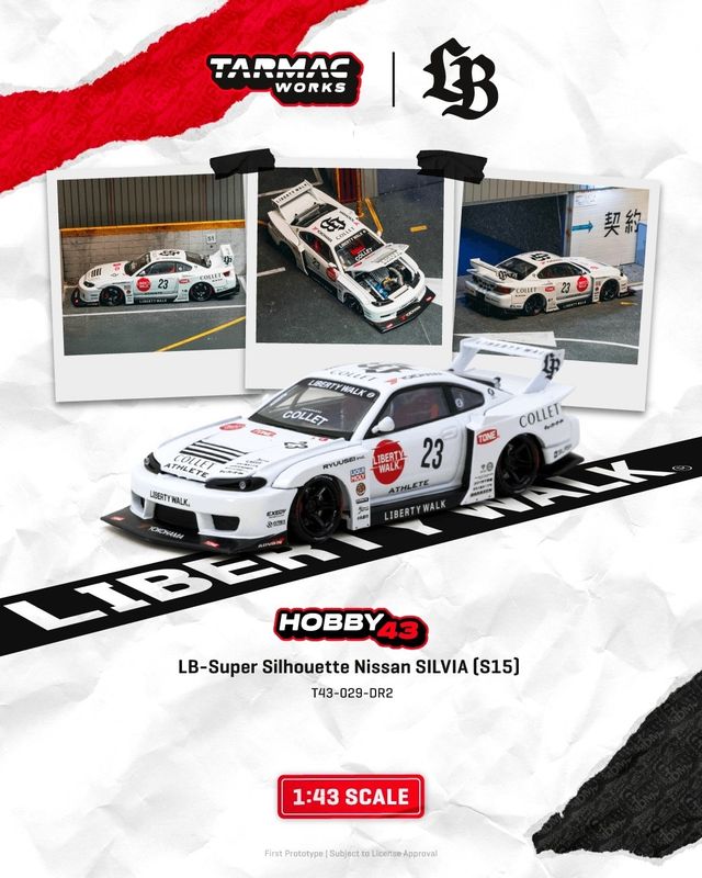 1:43 Tarmac - 2025 Nissan Silvia (S15) LB Super Silhouette, white