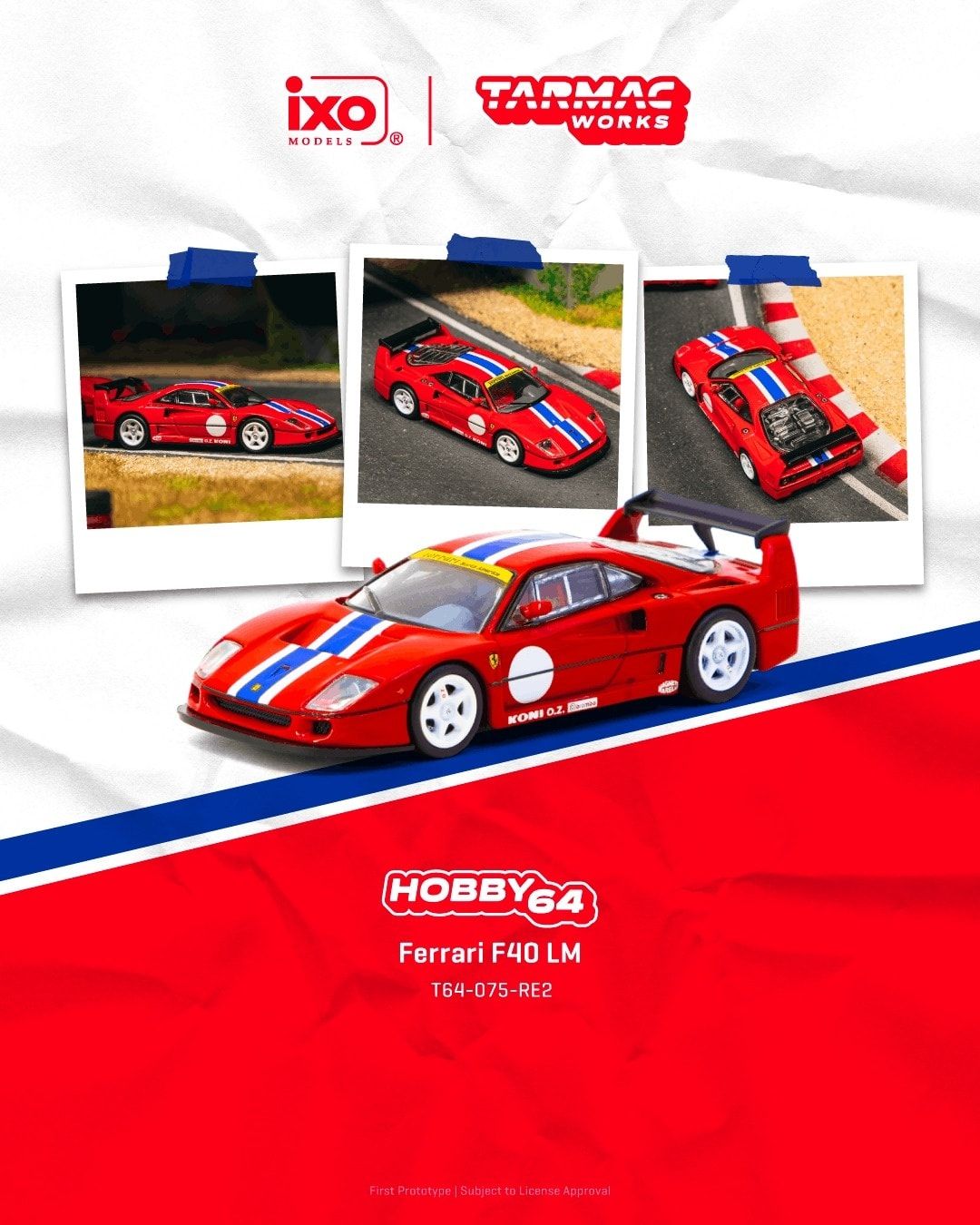 1:64 Tarmac - 1994 Ferrari F40 LM, rosso corsa
