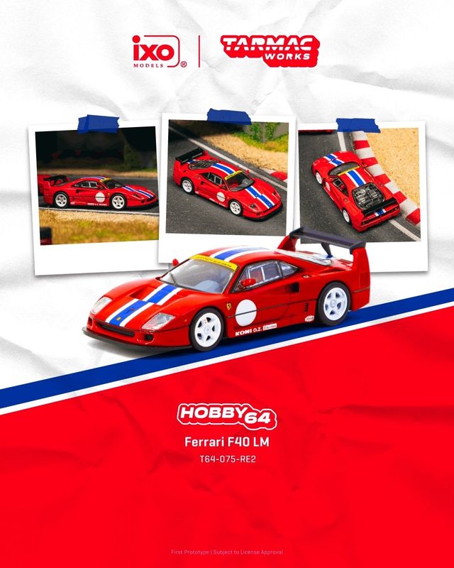1:64 Tarmac - 1994 Ferrari F40 LM, rosso corsa