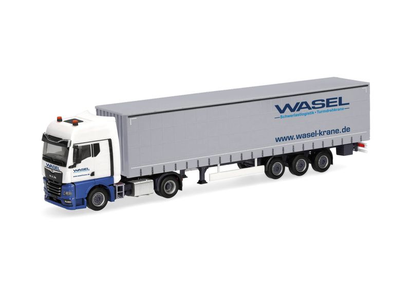 1:87 Herpa - MAN TGX GX Gardinenplanen-Sattelzug "Wasel"