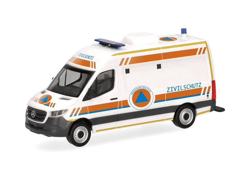 1:87 Herpa - Mercedes-Benz Sprinter '18 Halbbus Hochdach "MTF Zivilschutz"