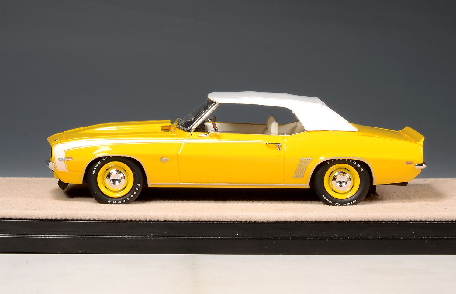 1:43 Stamp Models - 1969 Chevrolet Camaro RS SS Convertible Closed roof Daytona Yellow