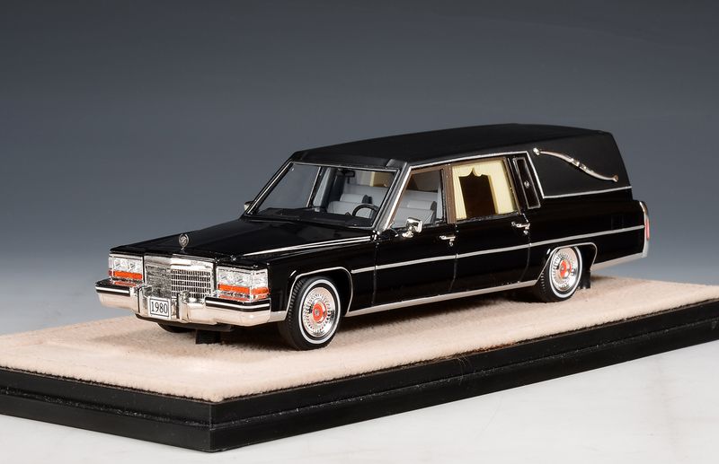 1:43 Stamp Models - 1980 Cadillac Superior Hearse Black