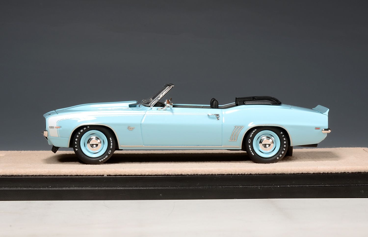 1:43 Stamp Models - 1969 Chevrolet Camaro RS SS Convertible Open roof Carolina Blue