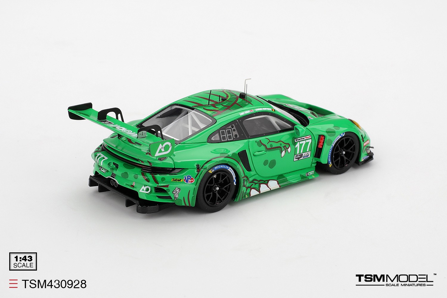 1:43 TSM - Porsche 911 992 GT3 R 4.2L Team AO Racing #77 Winner GTD Class Imsa Long Beach GP 2025 K. Bachler