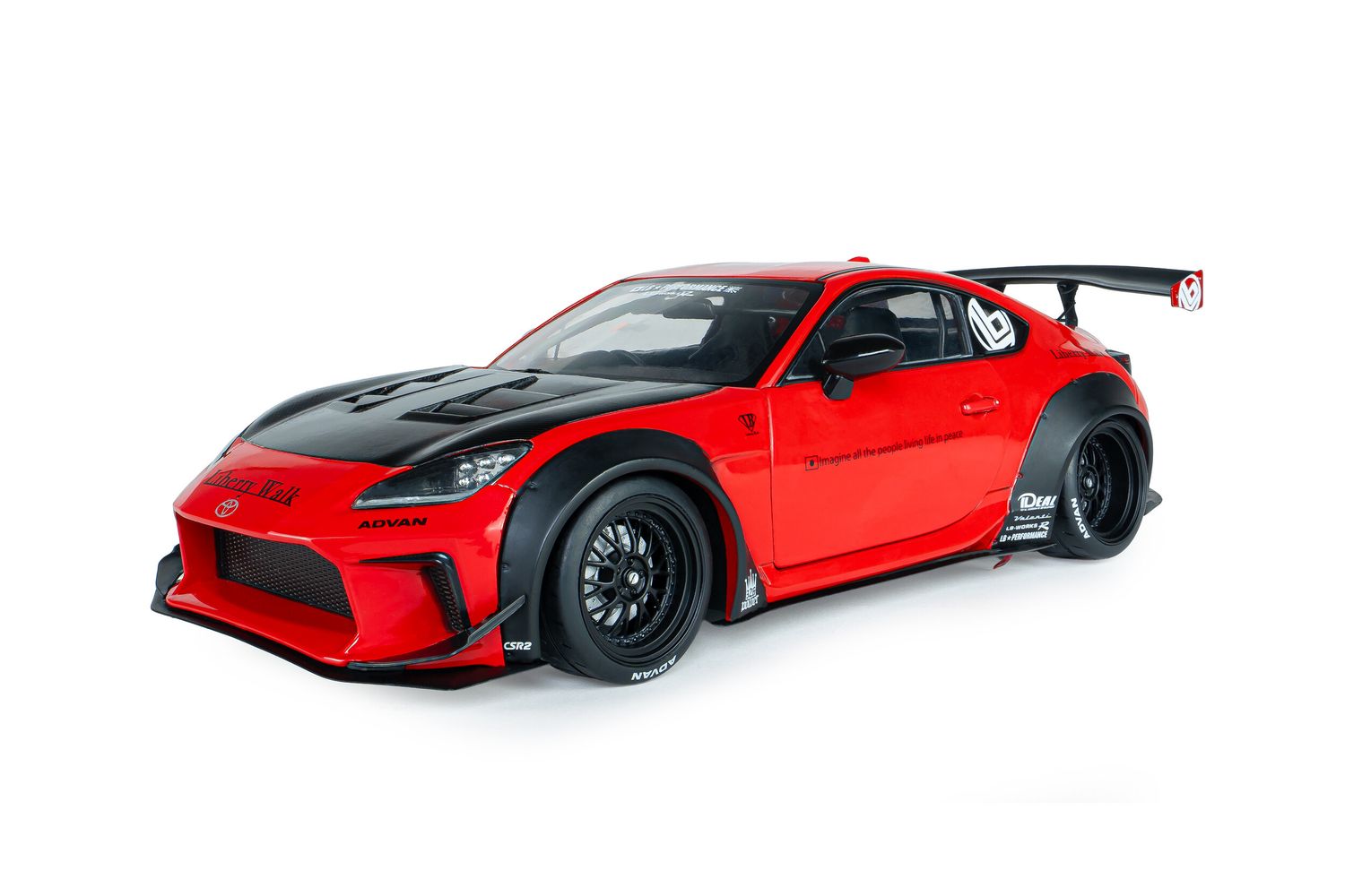 1:18 Solido - 2024 Toyota GR86 Liberty Walk Red 1:18 Solido - 2024 Toyota GR86 Liberty Walk Red