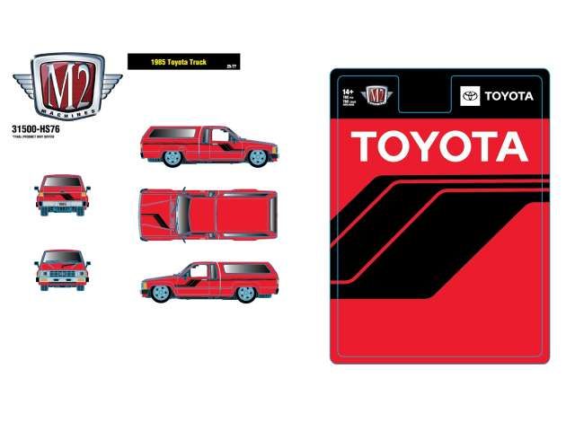1:64 M2 Machines - 1985 Toyota Truck, red