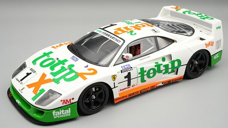 1:18 Tecnomodel - Ferrari F40 3.0L Turbo V8 Team Totip Obermaier Racing #1 Winner Italy GP 1994 M. Trione