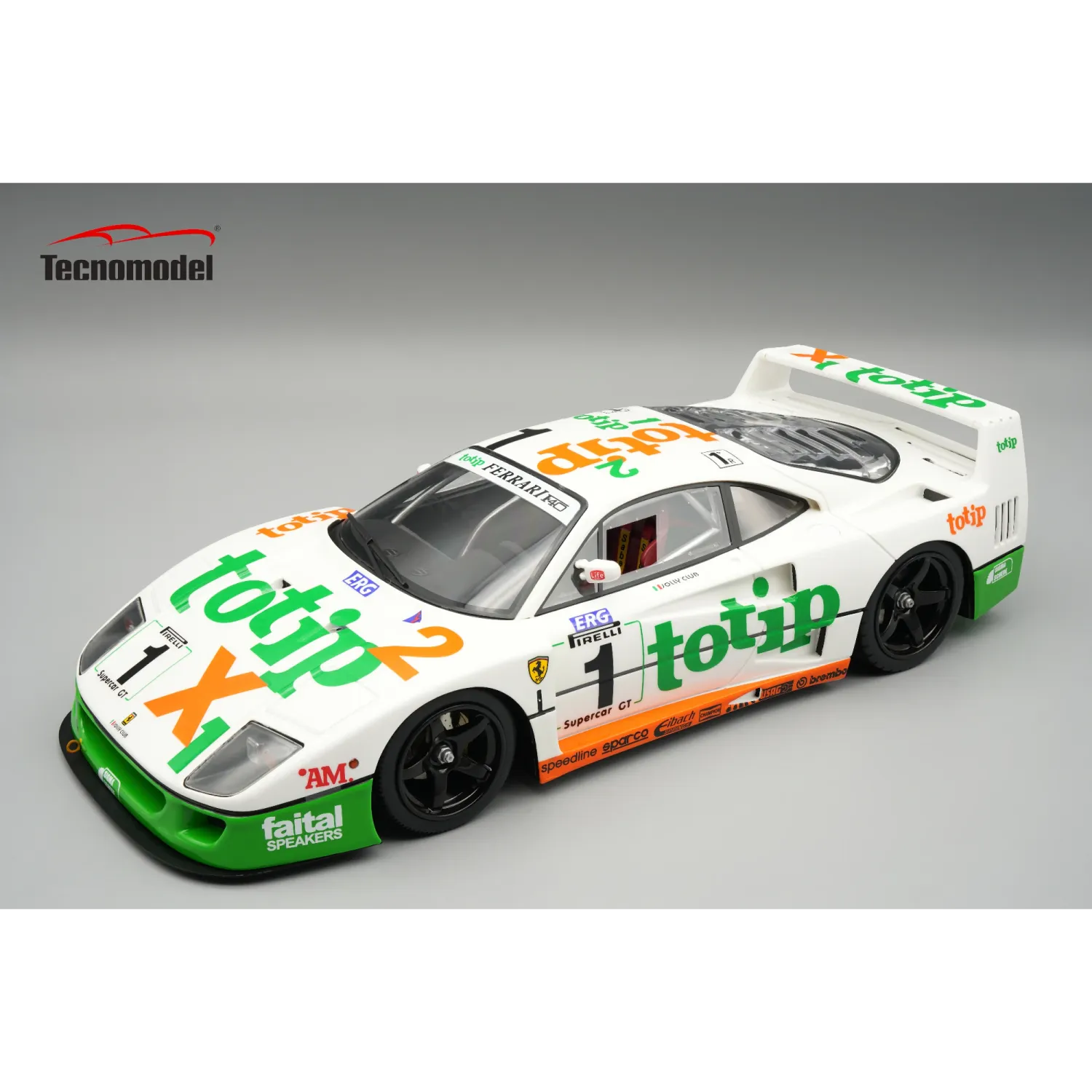 1:18 Tecnomodel - Ferrari F40 3.0L Turbo V8 Team Totip Obermaier Racing #1 Winner Italy GP 1994 M. Trione 1:18 Tecnomodel - Ferrari F40 3.0L Turbo V8 Team Totip Obermaier Racing #1 Winner Italy GP 1994 M. Trione