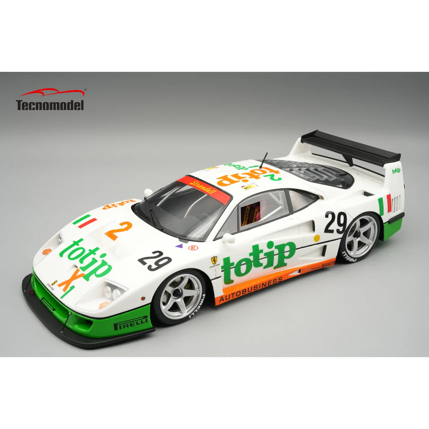 1:18 Tecnomodel - Ferrari F40 Competizione 3.0L Turbo V8 Team Totip Obermaier Racing #29 24h Le Mans 1994 M. Della Noce