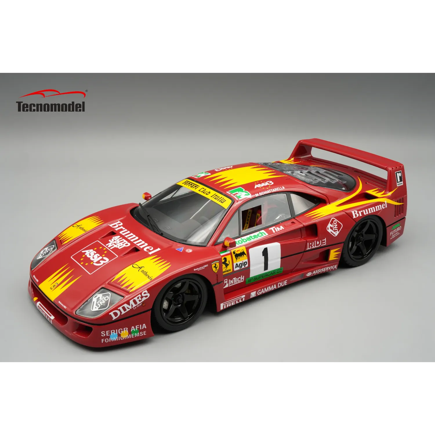 1:18 Tecnomodel - Ferrari F40 LM 2.9L Twin Turbo V8 Team Brummel #1 Season 1994 M. Schiattarella 1:18 Tecnomodel - Ferrari F40 LM 2.9L Twin Turbo V8 Team Brummel #1 Season 1994 M. Schiattarella