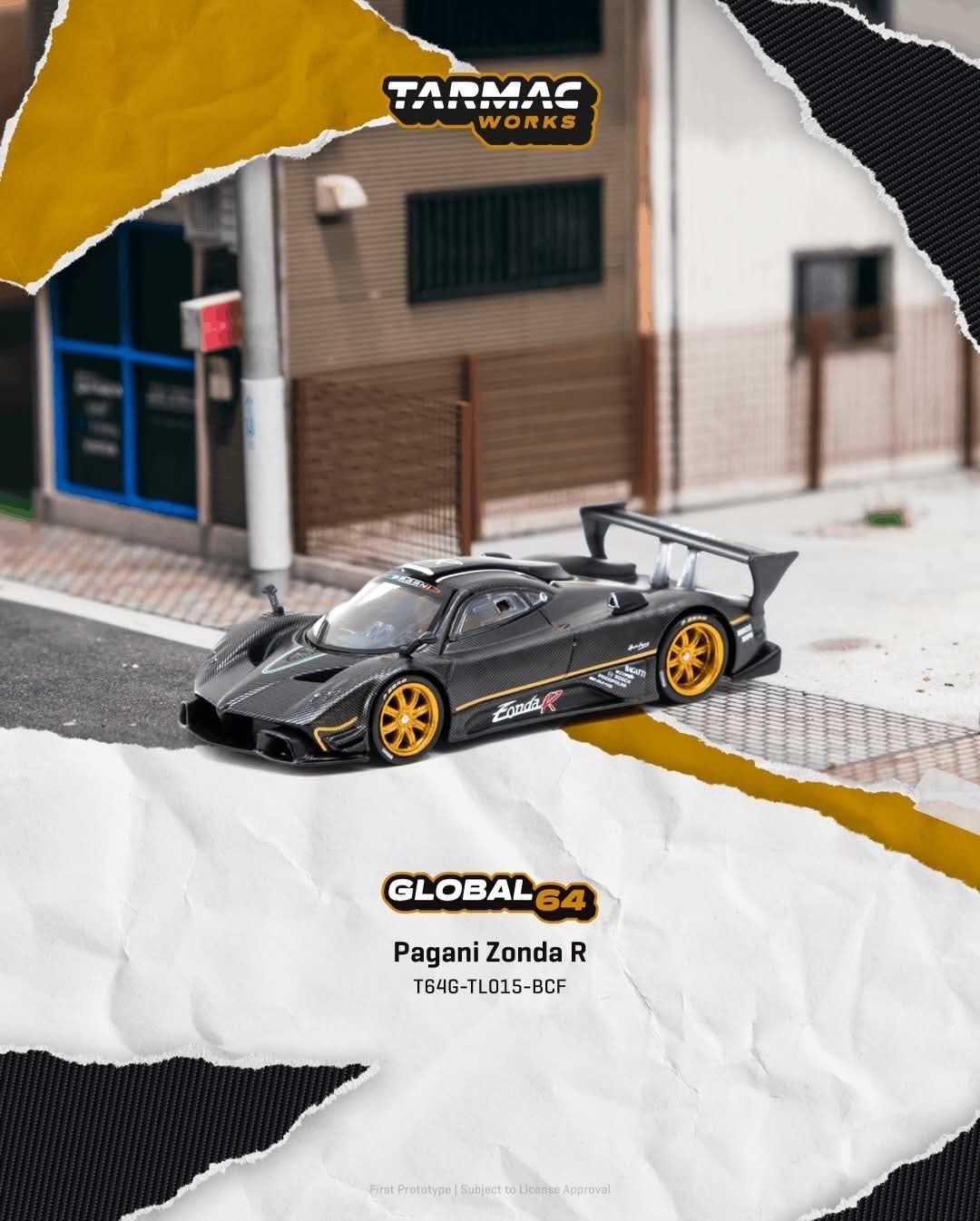 1:64 Tarmac - 2007 Pagani Zonda R Matte Exposed, carbon fiber