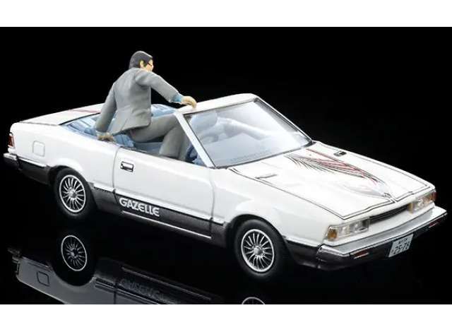 1:64 Tomica Limited Vintage - Movie Stars 02 Seibu Keisatsu Gazelle with Kogure Kenzo Figure, white/black 1:64 Tomica Limited Vintage - Movie Stars 02 Seibu Keisatsu Gazelle with Kogure Kenzo Figure, white/black