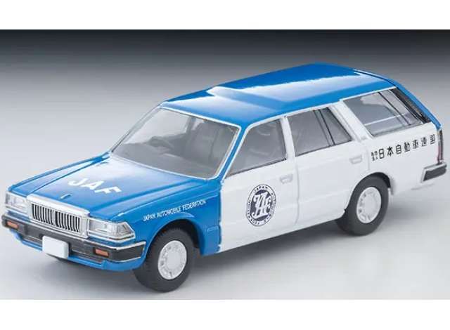 1:64 Tomica Limited Vintage - Nissan Cedric Van V20E Deluxe JAF Service Car, white/blue 1:64 Tomica Limited Vintage - Nissan Cedric Van V20E Deluxe JAF Service Car, white/blue