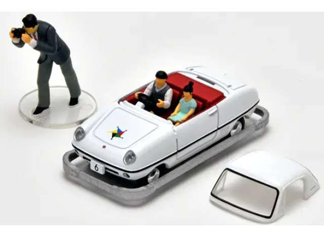 1:64 Tomica Limited Vintage - Kodomo No Kuni x TLV Datsun Baby #6 with Figure, white 1:64 Tomica Limited Vintage - Kodomo No Kuni x TLV Datsun Baby #6 with Figure, white