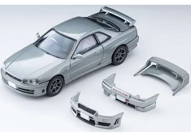 1:64 Tomica Limited Vintage - 2000 Nissan Skyline 2-Door Sports Coupe 25GT TURBO with Optional Parts, silver 1:64 Tomica Limited Vintage - 2000 Nissan Skyline 2-Door Sports Coupe 25GT TURBO with Optional Parts, silver