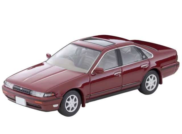1:64 Tomica Limited Vintage - 1991 Nissan Cefiro Town Ride N, wine red 1:64 Tomica Limited Vintage - 1991 Nissan Cefiro Town Ride N, wine red