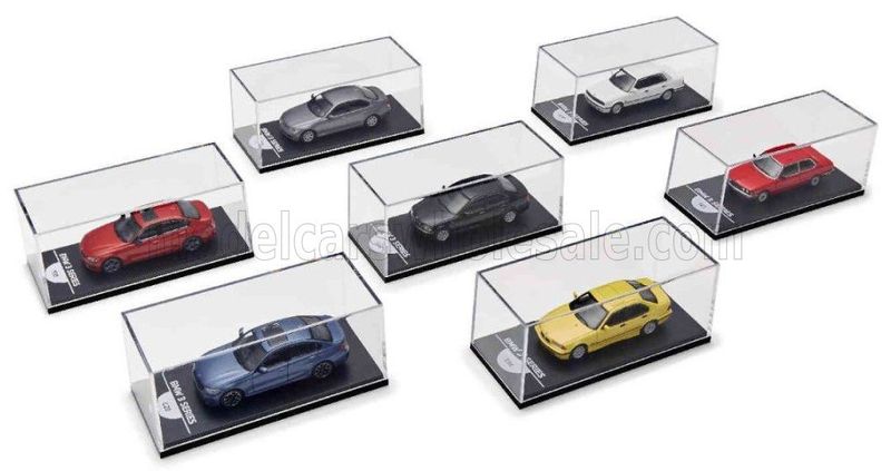 1:64 BMW Dealer Modell - BMW 50 Years 3-Eries BMW - 7 Generation - E21, E30, E36, E46, E90, F30, G20