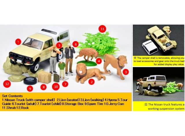 1:64 Tomica Limited Vintage - Nissan Truck 4x4 *KAIYODO x Tomica Limited Vintage* Diocolle 64 # Car Snap 32a Safari 4 1:64 Tomica Limited Vintage - Nissan Truck 4x4 *KAIYODO x Tomica Limited Vintage* Diocolle 64 # Car Snap 32a Safari 4