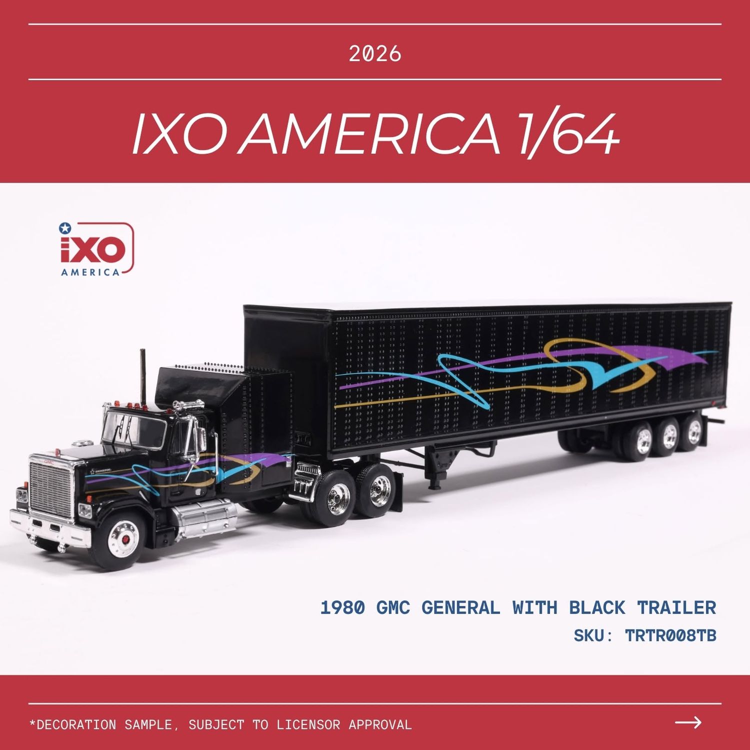 1:64 Ixo USA - 1980 GMC General with black trailer 1:64 Ixo USA - 1980 GMC General with black trailer