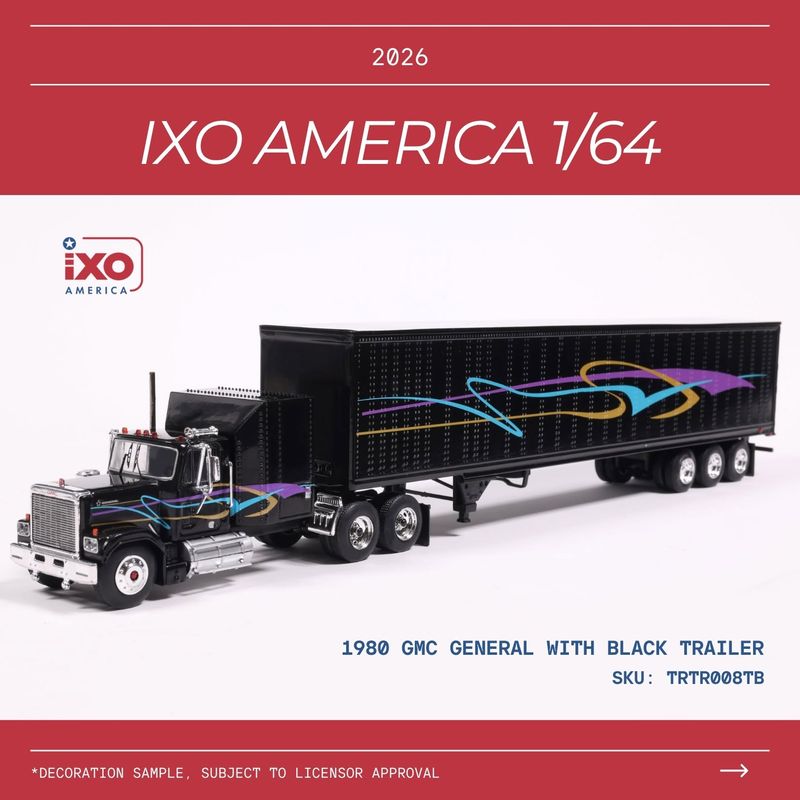 1:64 Ixo USA - 1980 GMC General with black trailer