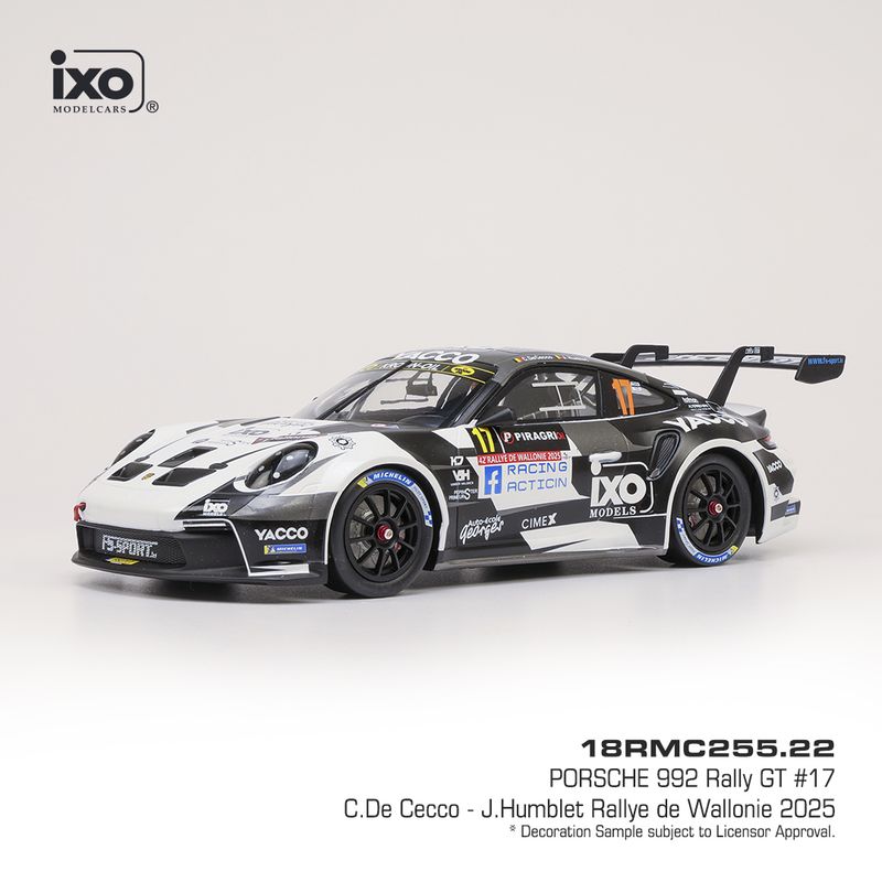1:18 Ixo - Porsche 992, Rallye Wallonien, 2025, #17 C. De Cecco 1:18 Ixo - Porsche 992, Rallye Wallonien, 2025, #17 C. De Cecco