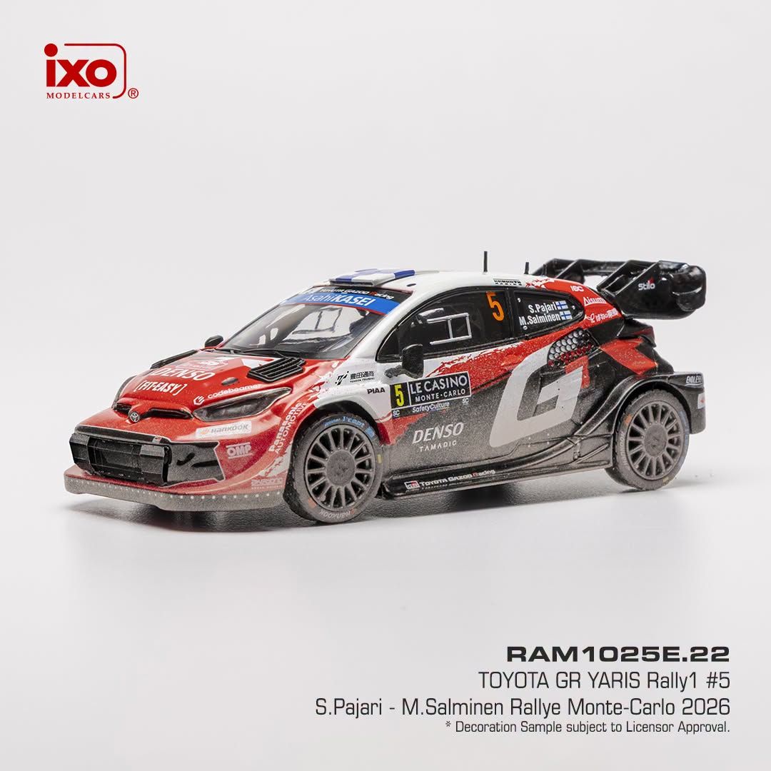 1:43 Ixo - Toyota GR Yaris Rally1, Rallye Monte Carlo, 2026, #5, S. Pajari / M. Salminen 1:43 Ixo - Toyota GR Yaris Rally1, Rallye Monte Carlo, 2026, #5, S. Pajari / M. Salminen
