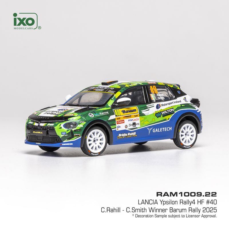 1:43 Ixo - Lancia Ypsilon Rally4 HF, Barum Rally, 2025, #40, C. Rahill / C. Smith 1:43 Ixo - Lancia Ypsilon Rally4 HF, Barum Rally, 2025, #40, C. Rahill / C. Smith