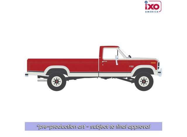 1:64 Ixo USA - 1984 Ford F-250 XLT Lariat Long Bed Styleside 4x4, Victoria Tu-Tone Bright Canyon red with wimbledon white 1:64 Ixo USA - 1984 Ford F-250 XLT Lariat Long Bed Styleside 4x4, Victoria Tu-Tone Bright Canyon red with wimbledon white