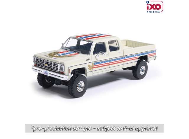 1:64 Ixo USA - 1976 Chevrolet Custom Deluxe K30 Fleetside *July 4th Exclusive* 1:64 Ixo USA - 1976 Chevrolet Custom Deluxe K30 Fleetside *July 4th Exclusive*