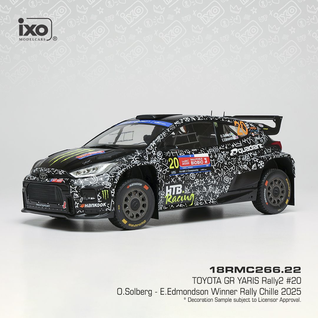 1:18 Ixo - Toyota GR Yaris Rally2, Rally Chile, 2025, #20, O. Solberg / E. Edmondson 1:18 Ixo - Toyota GR Yaris Rally2, Rally Chile, 2025, #20, O. Solberg / E. Edmondson