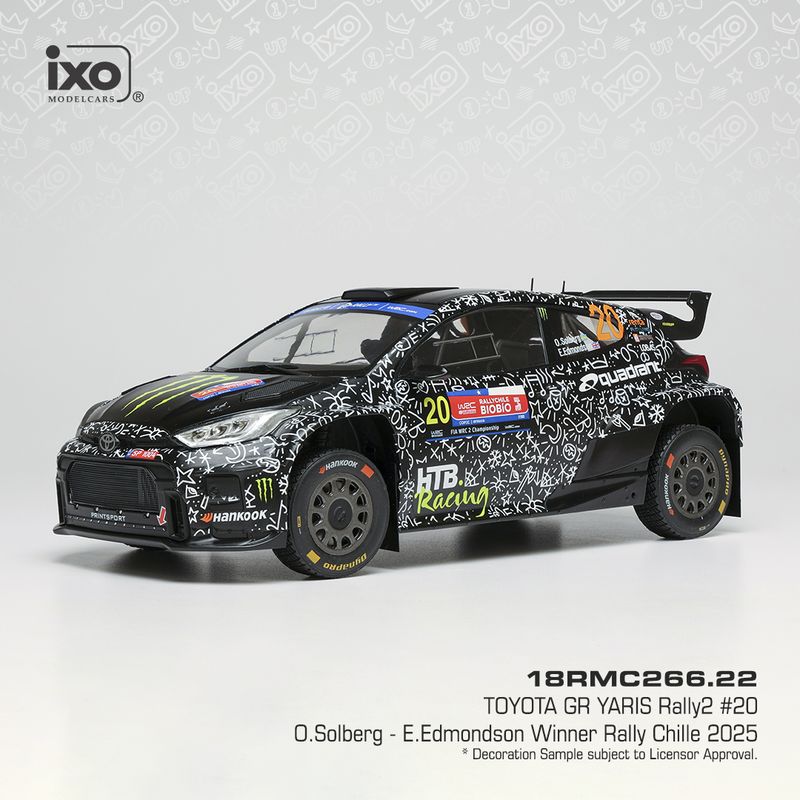 1:18 Ixo - Toyota GR Yaris Rally2, Rally Chile, 2025, #20, O. Solberg / E. Edmondson 1:18 Ixo - Toyota GR Yaris Rally2, Rally Chile, 2025, #20, O. Solberg / E. Edmondson