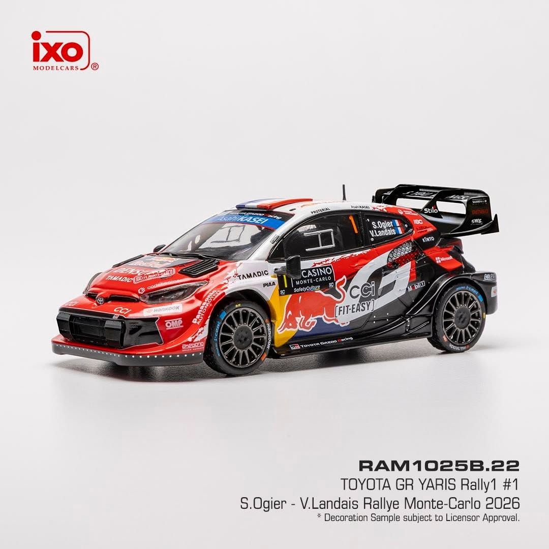 1:43 Ixo - Toyota GR Yaris Rally1, Rallye Monte Carlo, 2026, #1, S. Ogier / V. Landais 1:43 Ixo - Toyota GR Yaris Rally1, Rallye Monte Carlo, 2026, #1, S. Ogier / V. Landais
