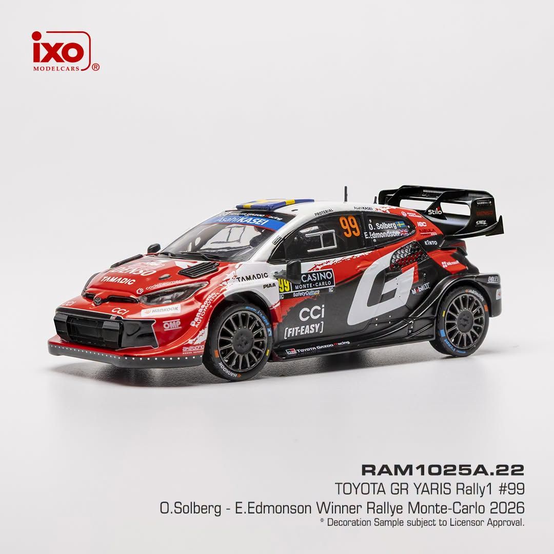 1:43 Ixo - Toyota GR Yaris Rally1, Rallye Monte Carlo, 2026, #99, O. Solberg / E. Edmondson