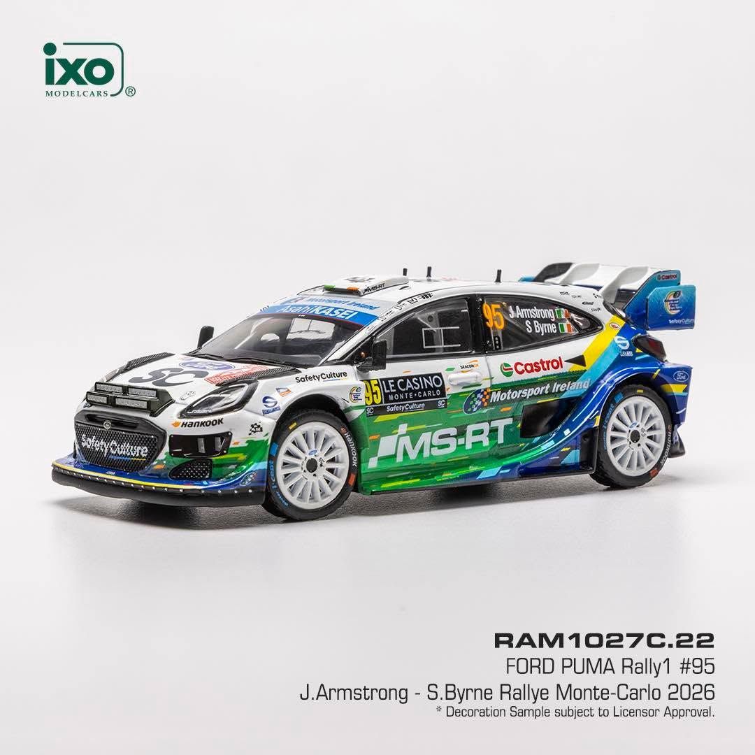 1:43 Ixo - Ford Puma Rally1, Rallye Monte Carlo, 2026, #95, J. Armstrong / S. Birne