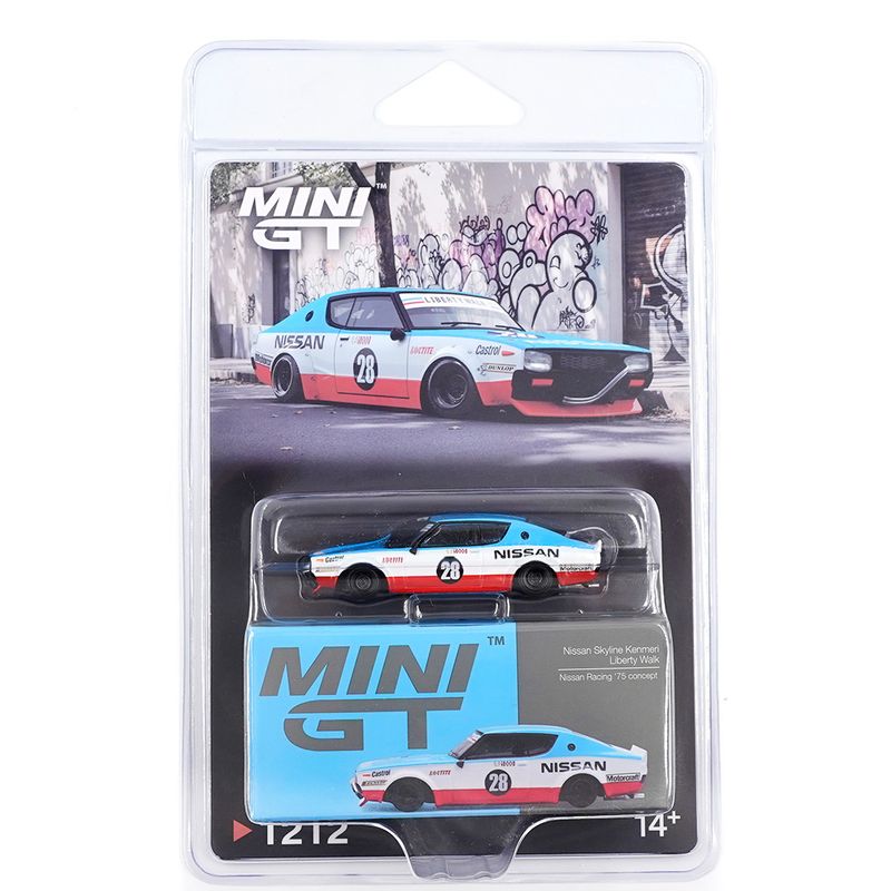 1:64 Mini GT - 2024 Nissan GT-R (KPGC110) Skyline Kenmeri Liberty Walk Nissan Racing 75 Concept *Blister packaging*
