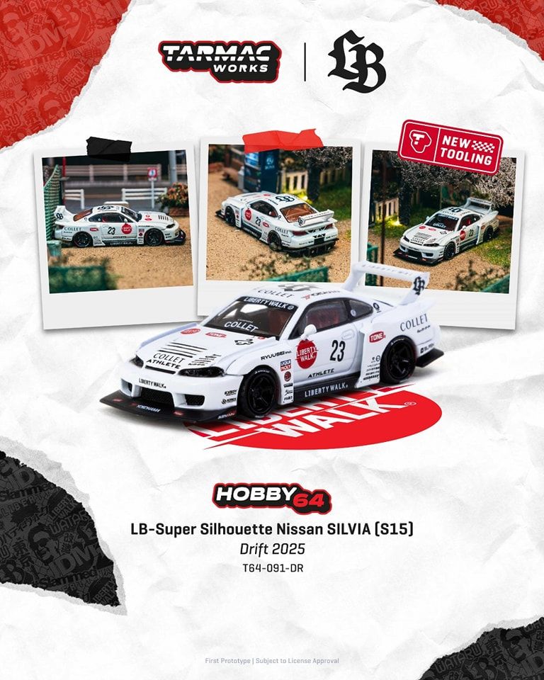 1:64 Tarmac - 2025 Nissan Silvia (S15) LB-Super Silhouette