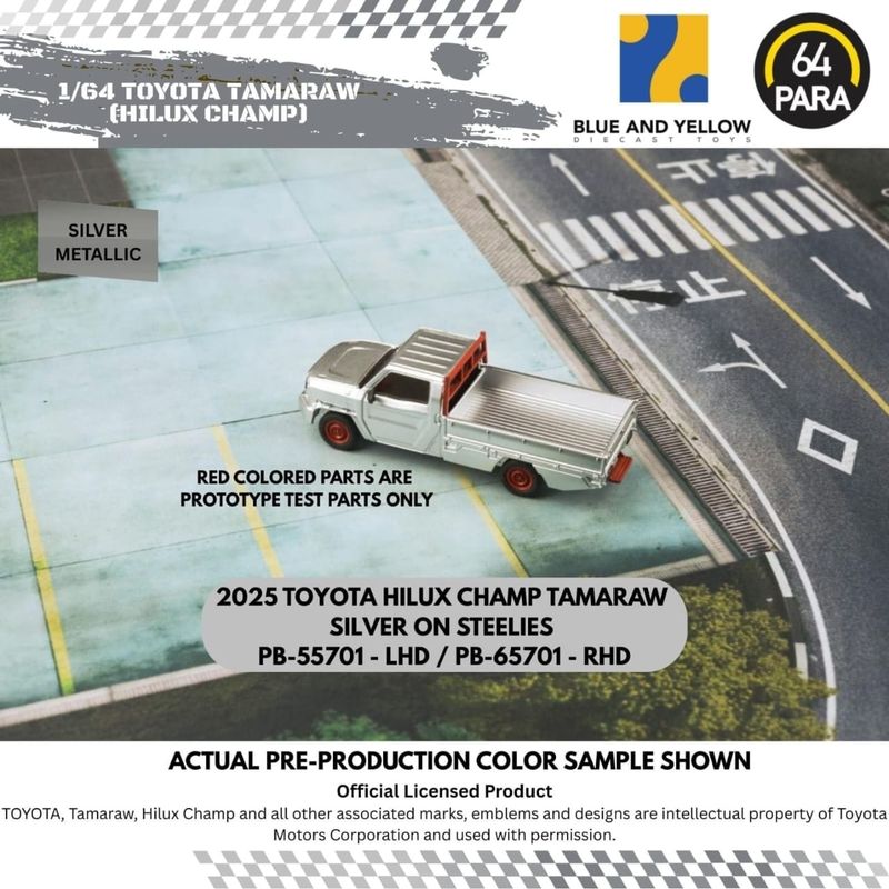 1:64 Para64 - 2025 Toyota Hilux Pickup Champ Tamaraw Silver 1:64 Para64 - 2025 Toyota Hilux Pickup Champ Tamaraw Silver