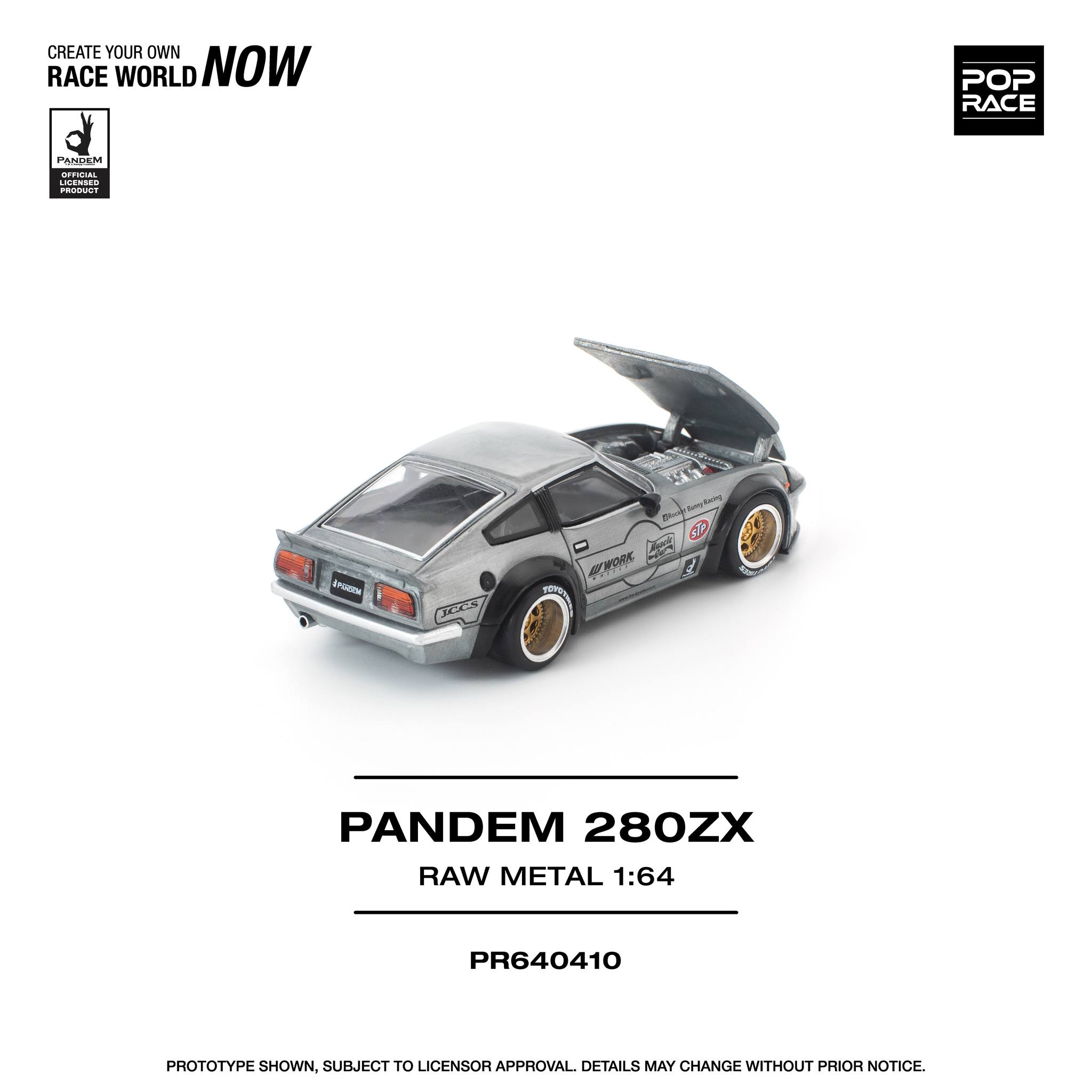 1:64 Pop Race Limited - Nissan Pandem 280ZX, raw metal