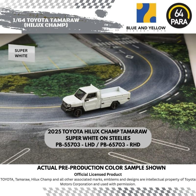 1:64 Para64 - 2025 Toyota Hilux Pickup Champ Tamaraw White 1:64 Para64 - 2025 Toyota Hilux Pickup Champ Tamaraw White