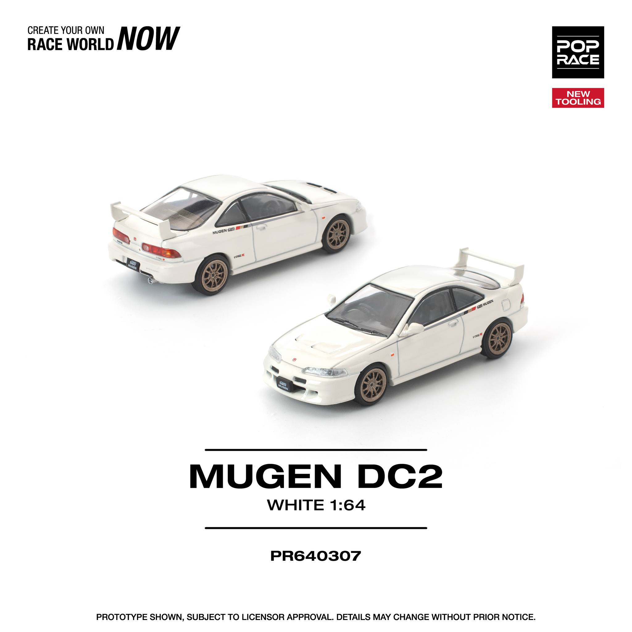 1:64 Pop Race Limited - Honda Mugan DC2, white