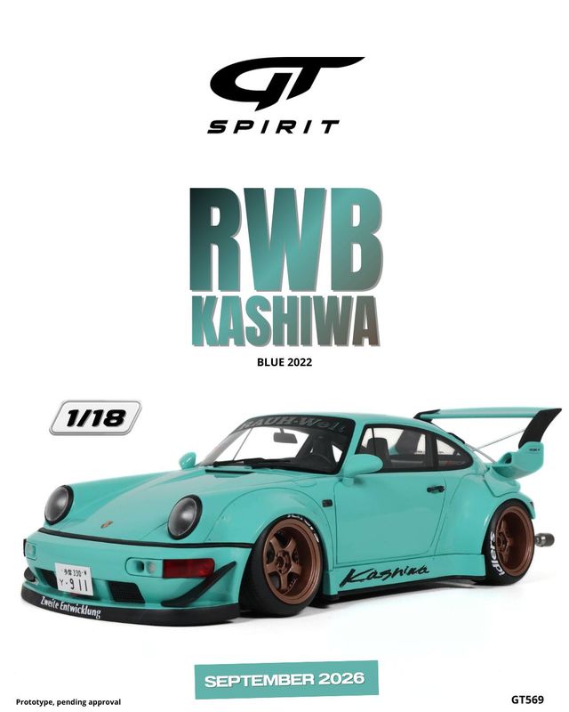 1:18 GT Spirit - 2022 Porsche RWB Kashiwa Blue