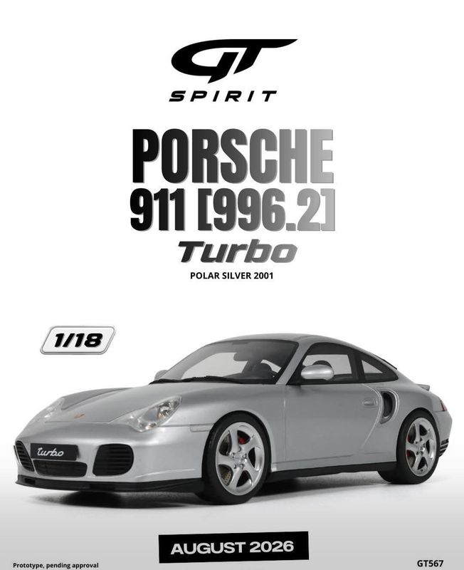 1:18 GT Spirit - 2001 Porsche 911 (996.1) Turbo Polar Silver